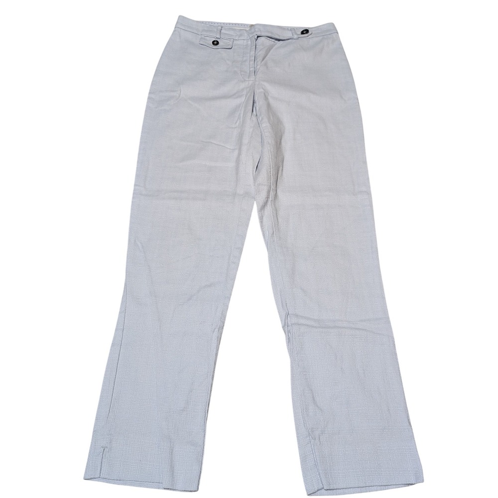 Anthropologie Trousers Women 2 Light Blue Essential Slim Straight Textured Pants